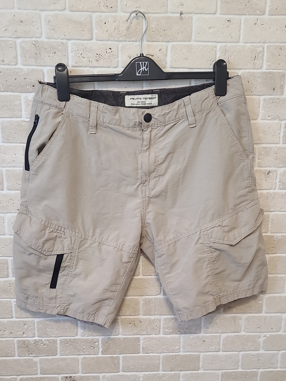 Men's Private Member Beige Utility Shorts (Sz 36)